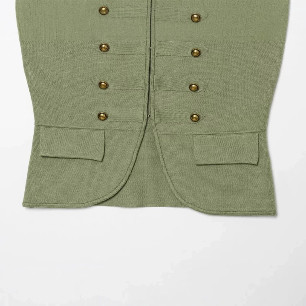 ZARA Chinese Style 3D Button Decorated Vest